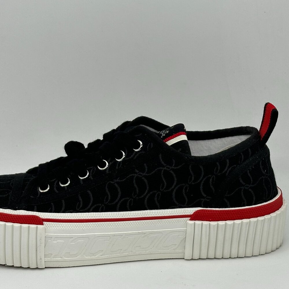 Christian Louboutin SUPER PEDRO Jacquard Monogram CL Logo Platform Sneakers - Picture 7 of 16